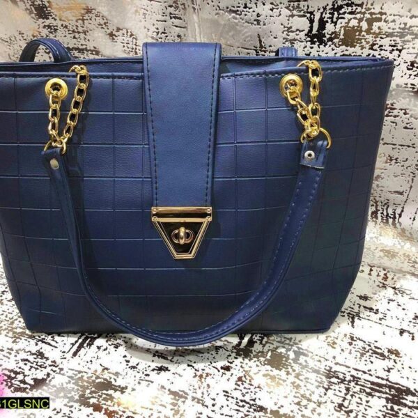 Women's PU Leather Textured Top Handle Shoulder Bag – Elegant Large Zip Tote (1 Pc)